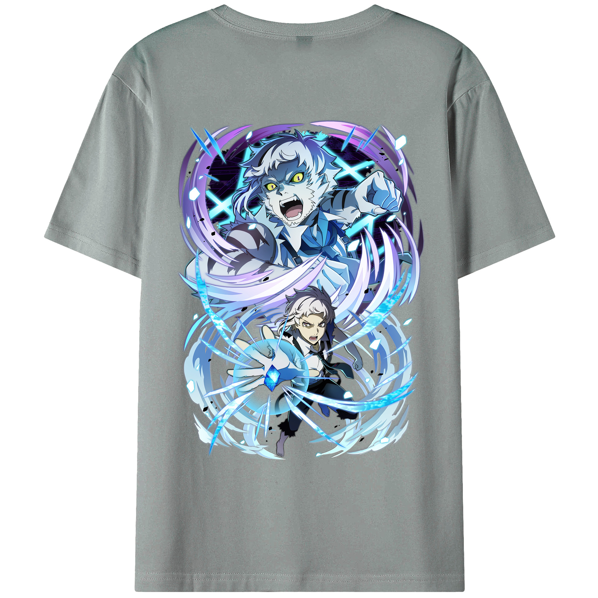（画像用） 文豪ストレイドッグス Bungo Stray Dogs 綿100％ メンズ半袖Tシャツ（バックプリント） 通気性